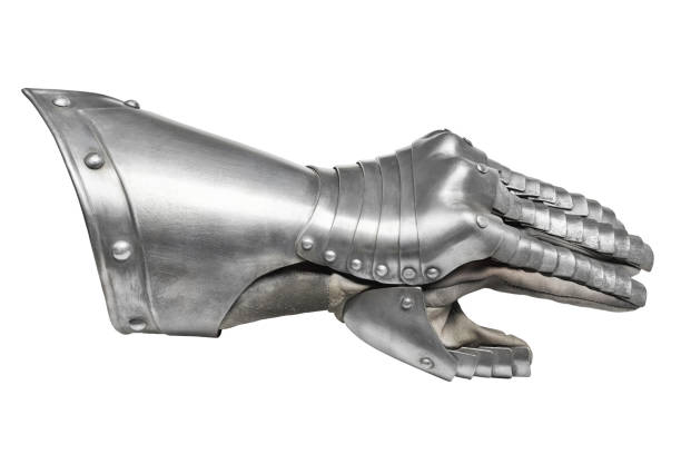 istock Gray metal knight's glove. 992667696