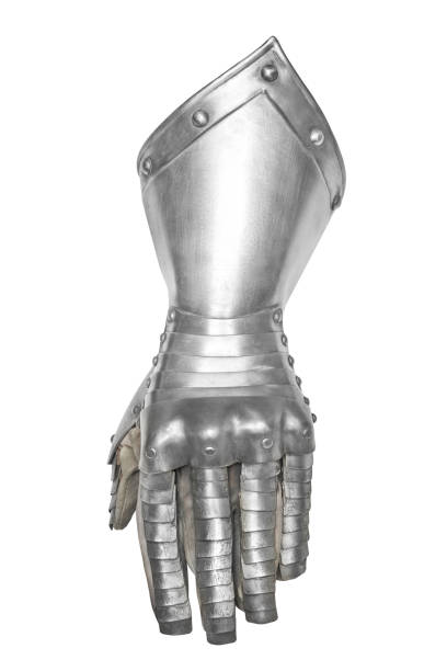 istock Gray metal knight's glove. 992667714
