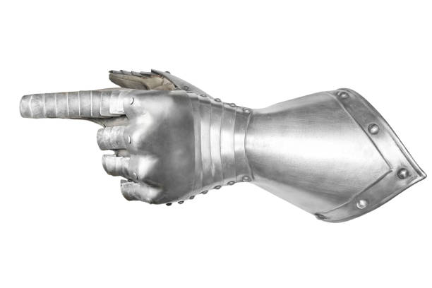 istock Gray metal knight's glove. 992667722