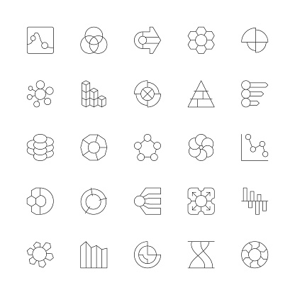 Business Infographic Icons Ultra Thin Line Series Vector EPS File.