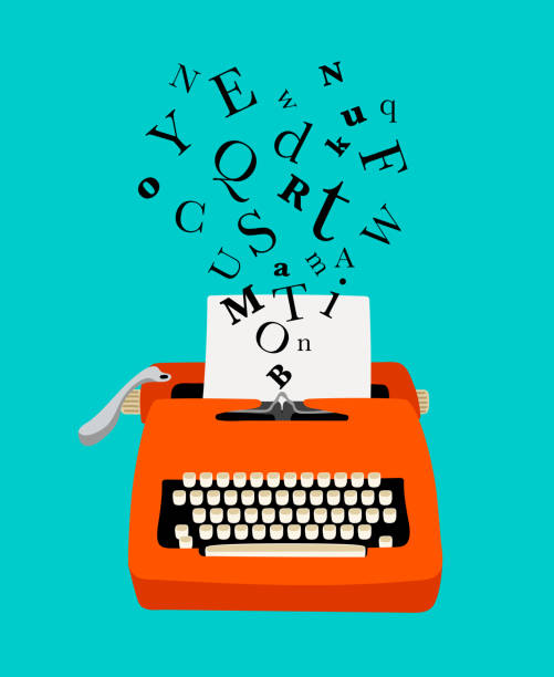 ikona kolorowej maszyny do pisania - writing machine stock illustrations