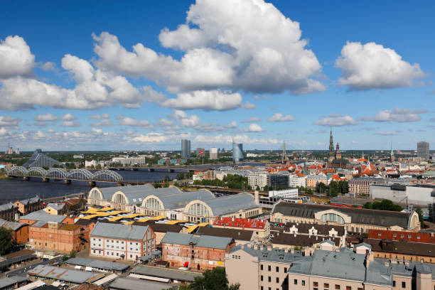 istock Bird's eye view of Riga, Latvia 992697654