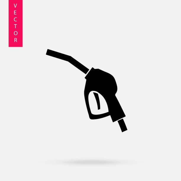 gas 관측소 아이콘크기 - gas fuel pump symbol metal stock illustrations
