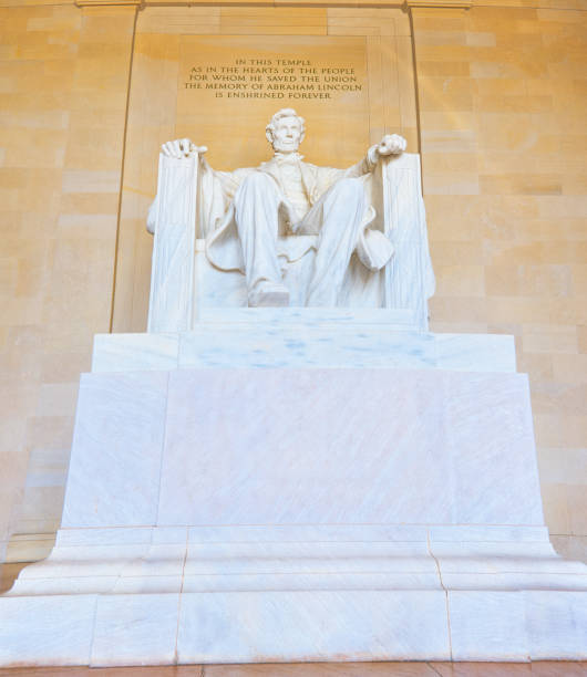 вашингтон, сша, памятник аврааму линкольну. - abraham lincoln washington dc statue president стоковые фото и изображения