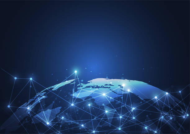 istock Global network connection. World map point and line composition concept of global business. Vector Illustration 992712862