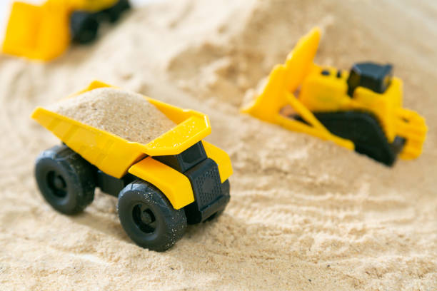 istock Construction concept - toy model machinery on sald 992713694