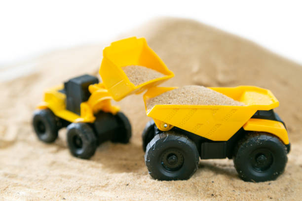 istock Construction concept - toy model machinery on sald 992713796