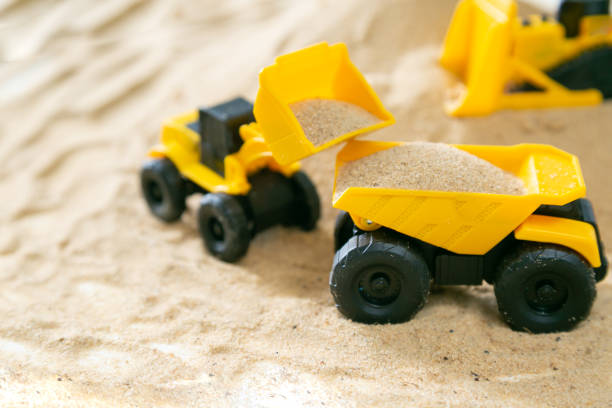 istock Construction concept - toy model machinery on sald 992713884