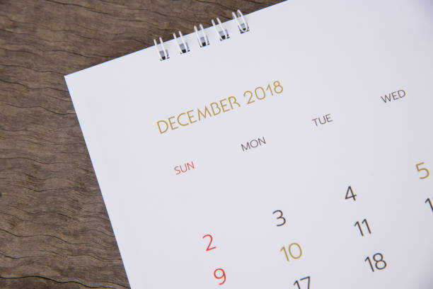 istock Close up calendar page on wood texture. 992716464