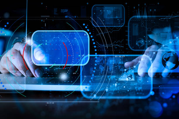 istock business man hand working on laptop computer with digital layer business strategy and social media diagram on wooden desk 992731232