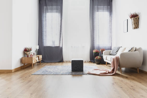 istock Pouf in bright living room 992766792