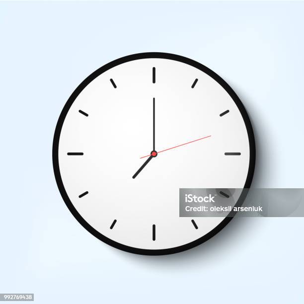 Light Wall Clock Stock Illustration - Download Image Now - Clock, Wall Clock, White Color