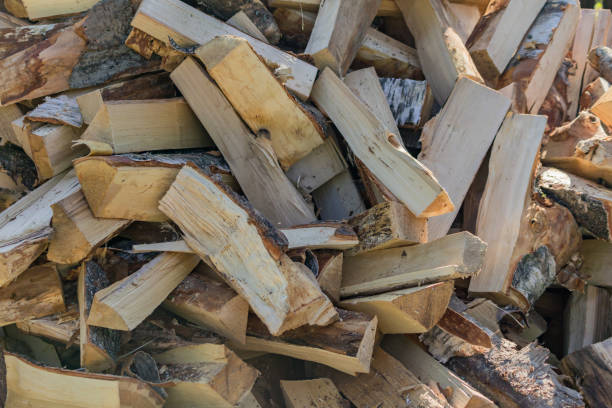 istock A stack of dry firewood, prepared for winter for heating the house. 992769602