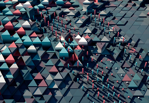 Retro Equilateral Triangle Pattern 3d Stock Photo - Download Image Now ...