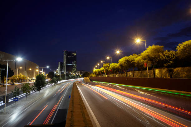 istock Light trails on the city streets 992778026