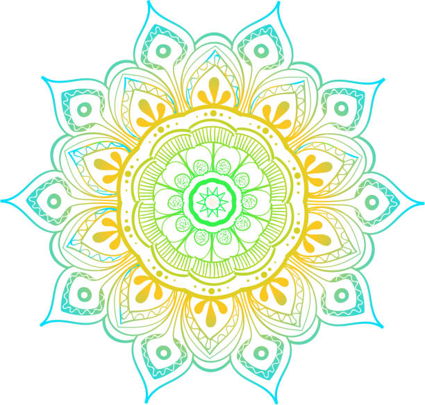 Mandala Vector Design Element. Round ornament decoration. Colorful flower pattern. Stylized floral motif. Complex flourish weave medallion. Tattoo print vector art illustration