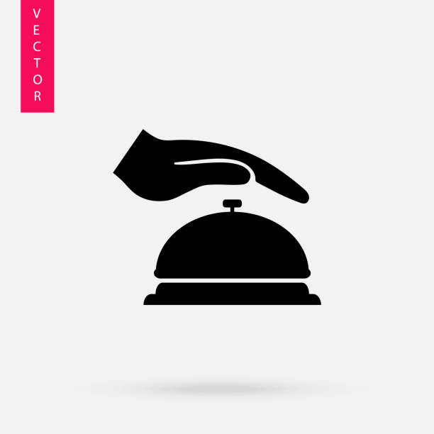 значок колокола отеля. - hotel concierge service service bell stock illustrations