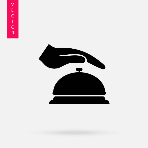 Hotel bell icon. Hotel bell icon. concierge service stock illustrations