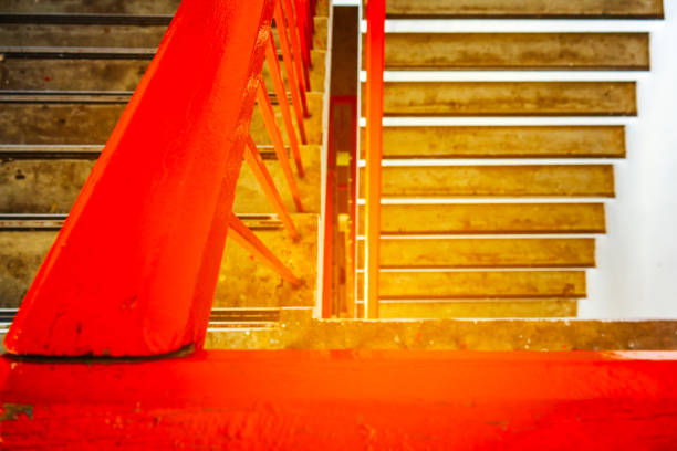 Top view stair of building
