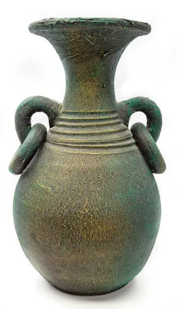 Antique greek vase isolated on white background