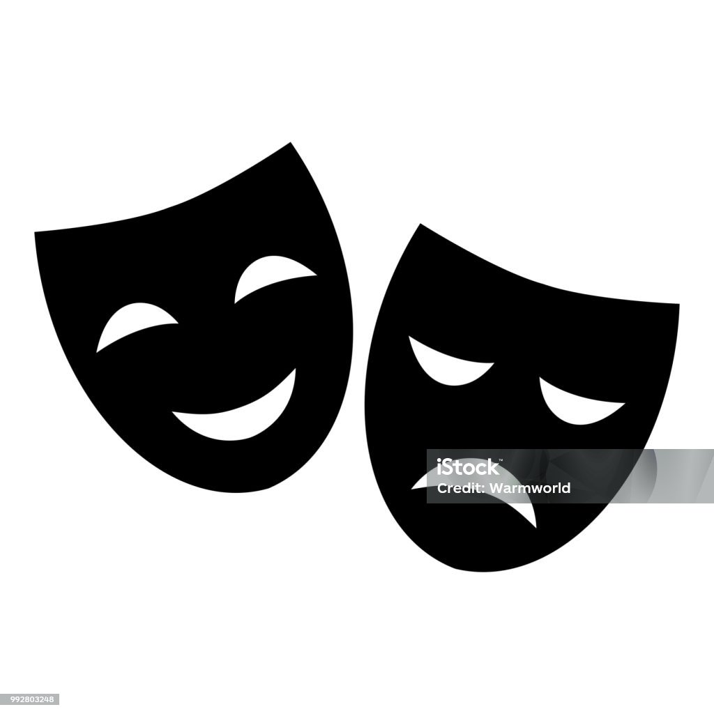 Theater mask Tragedy Mask stock vector