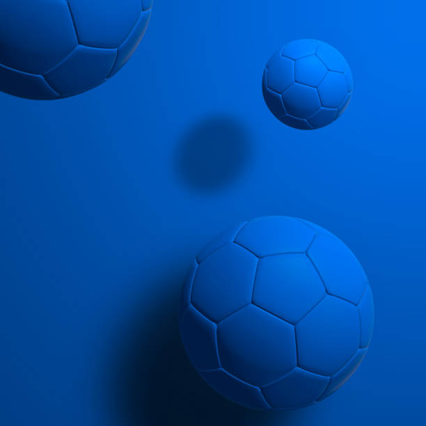 soccer ball - blue ball imagens e fotografias de stock