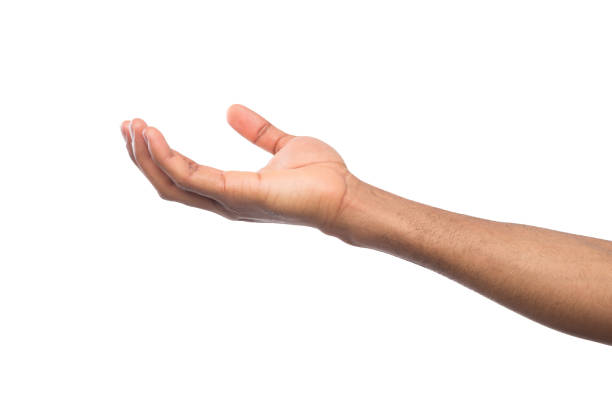 istock African-american man holding palm open isolated on white 992860388