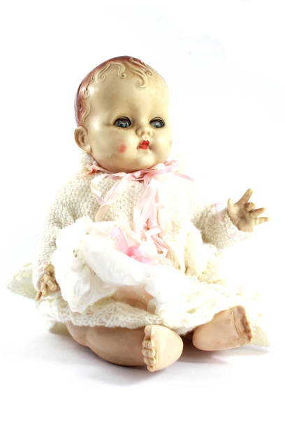 istock Vintage Antique Doll on White Background 992865562