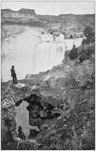 Antique photograph of America's famous landscapes: Natural Arch, Shoshone Falls