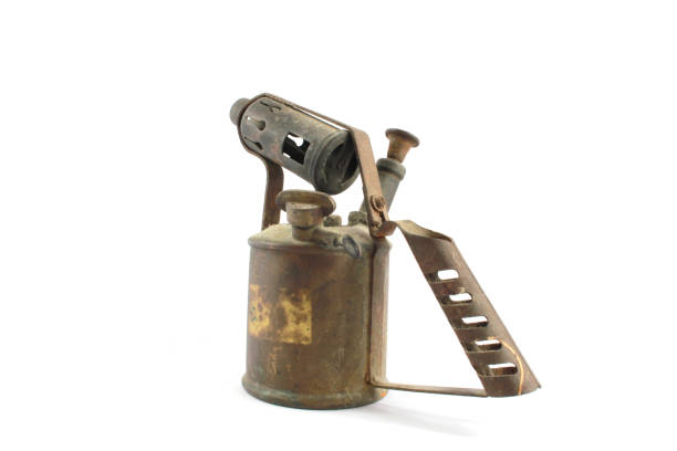 istock Antique Brass Worn Steampunk Blowtorch Flame Thrower 992870508