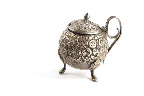 Typical Moroccan Kettles on the market inside the old medina in Fes, Morocco, Africa