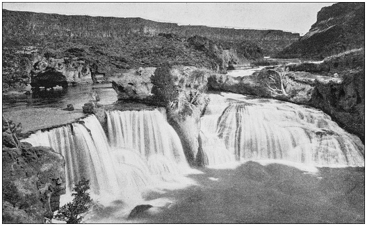 Antique photograph of America's famous landscapes: Bridal veil falls, Shoshone falls