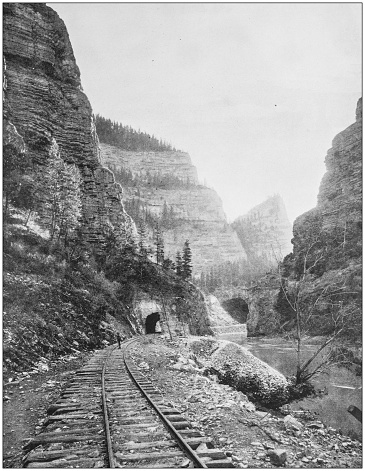 Antique photograph of America's famous landscapes: Shoshone Tunnel, Canyon of Grand River