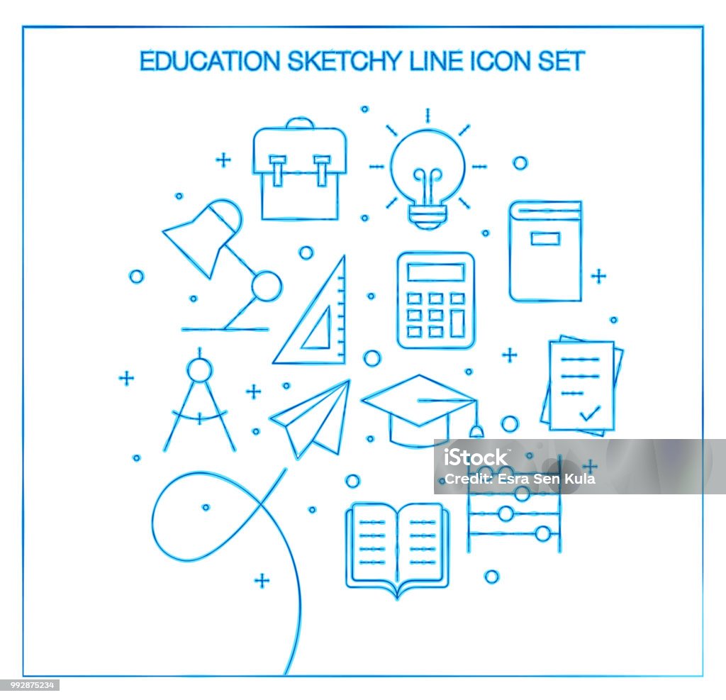 Education Sketchy Line Icon Set Infographic stock vector