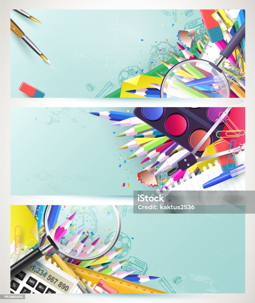 Rectangular Image School Or Header School Design Headers Or Banners Stock Illustration - Download Image ...