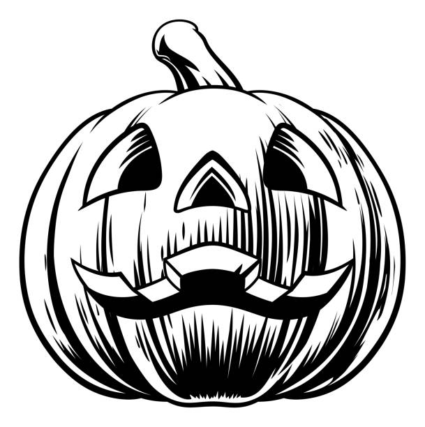 ilustraciones, imágenes clip art, dibujos animados e iconos de stock de halloween calabaza ilustración - linterna de halloween ilustraciones