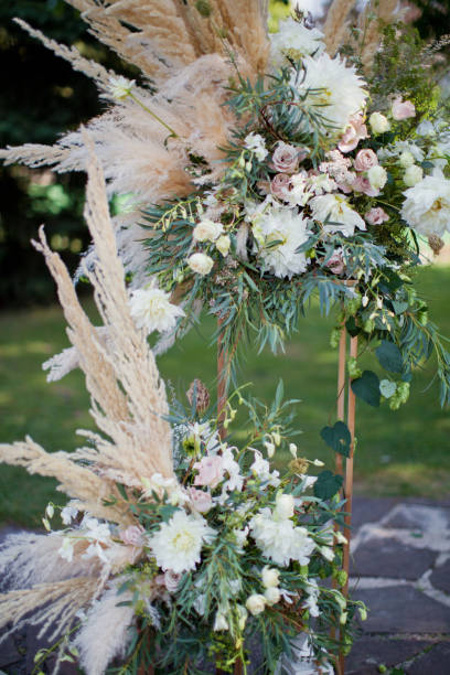 istock flower composition with roses, dryflowers in bohemian style 992893164