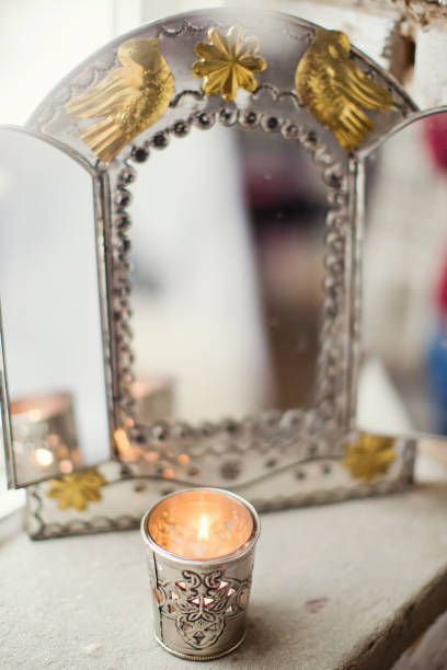 istock candle and vintage mirror 992893572