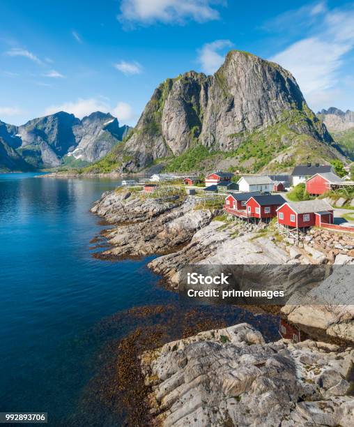 Norway Panoramic View Of Lofoten Islands In Norway With Sunset Scenic Stock Photo - Download Image Now