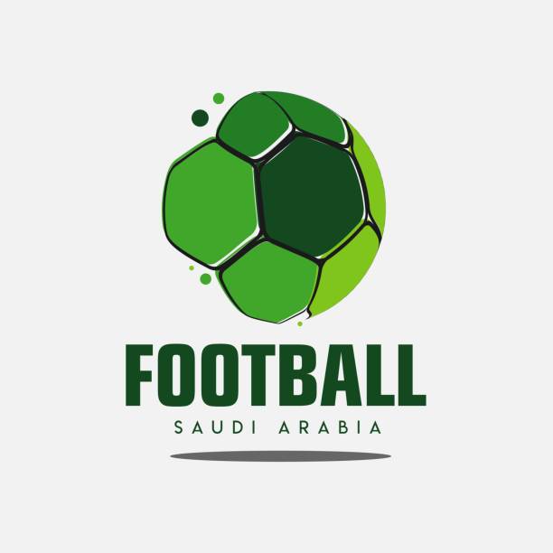 piłka nożna arabia saudyjska logo vector szablon design ilustracja - indonesia football stock illustrations