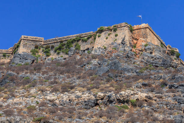 The ruins of ancient Venetian fortress. Crete, Greece stock photo