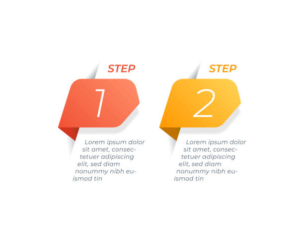 Infographics design vector with 2 options Design can be used in presentation, website, mobile application, cover design, book design, poster, cd cover, flyer, corporate identity design or advertising. number 2 stock illustrations