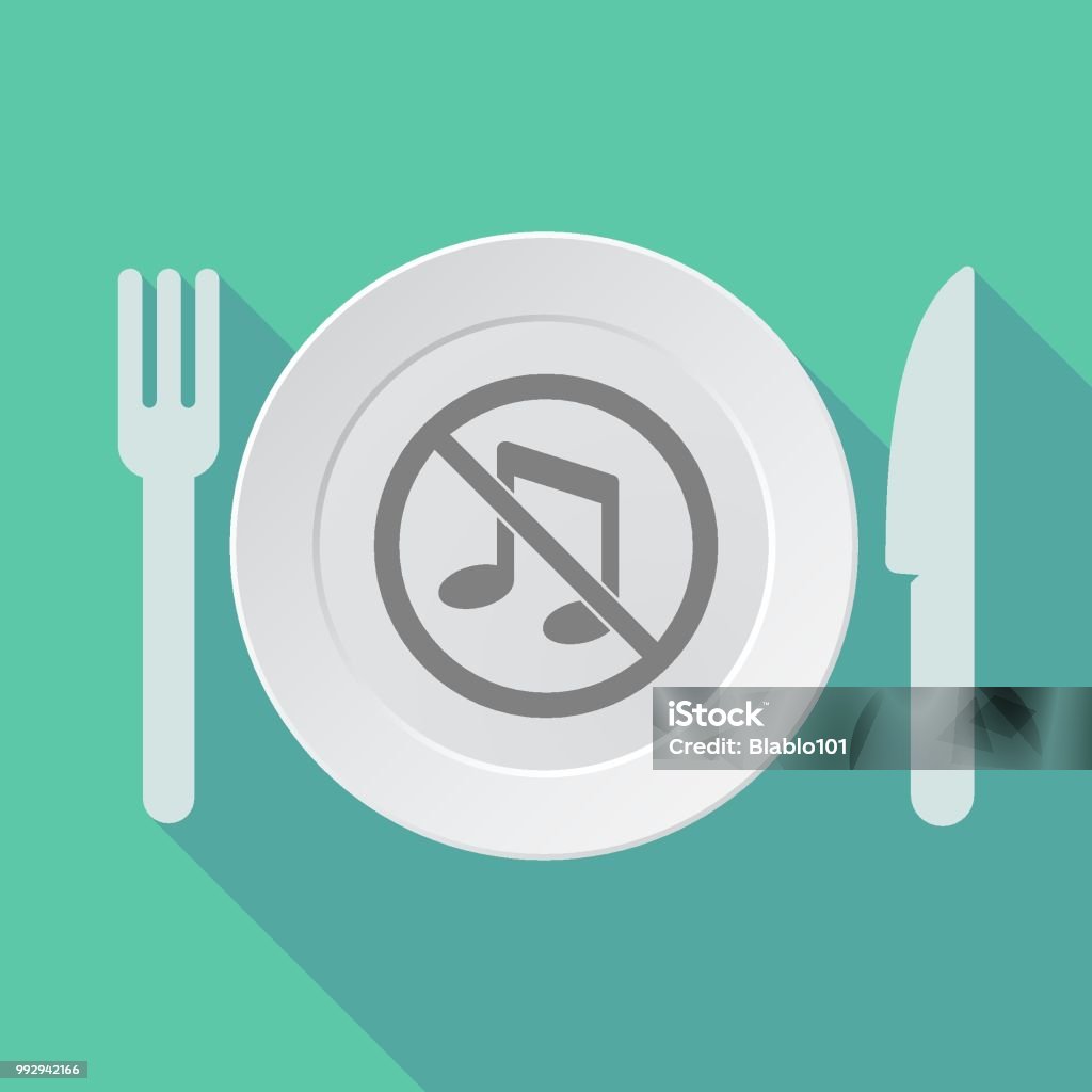 Notes Allowed Long Shadow Tableware With A Musical Note In A Not Allowed Signal Stock ...