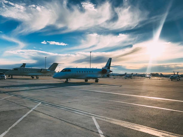 istock Private luxury jet at the airport terminal 992943064