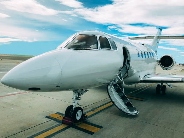 istock Private luxury jet at the airport terminal 992943110