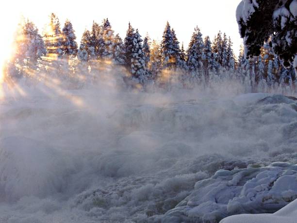 istock Storforsen, winter waterfall 992981622