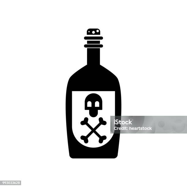 Poison Bottle With A Skull Symbol Icon Vector Icon Simple Element Illustration Poison Bottle With A Skull Symbol Symbol Design Can Be Used For Web And Mobile Stock Illustration - Download Image Now