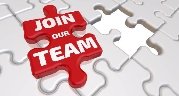 istock Join our team. The inscription on the missing element of the puzzle 993046076