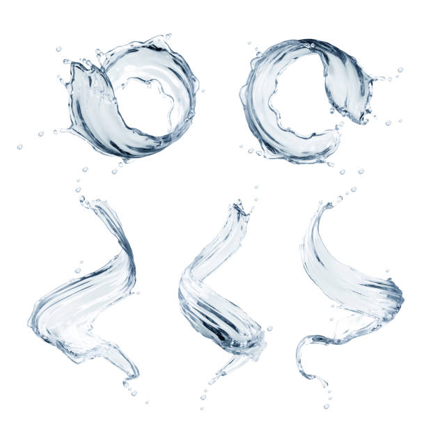 istock 3d render, water splashes collection, clear liquid splashing clip art, isolated on white background, drink, vodka, spirit, design elements collection 993084298