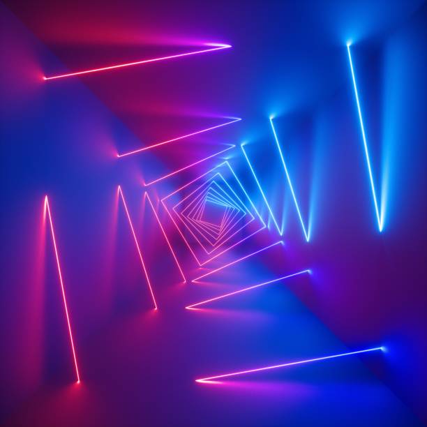 istock 3d rendering, ultraviolet spectrum, glowing lines, blue pink neon lights, abstract psychedelic background, square corridor, tunnel perspective, vibrant colors 993085840
